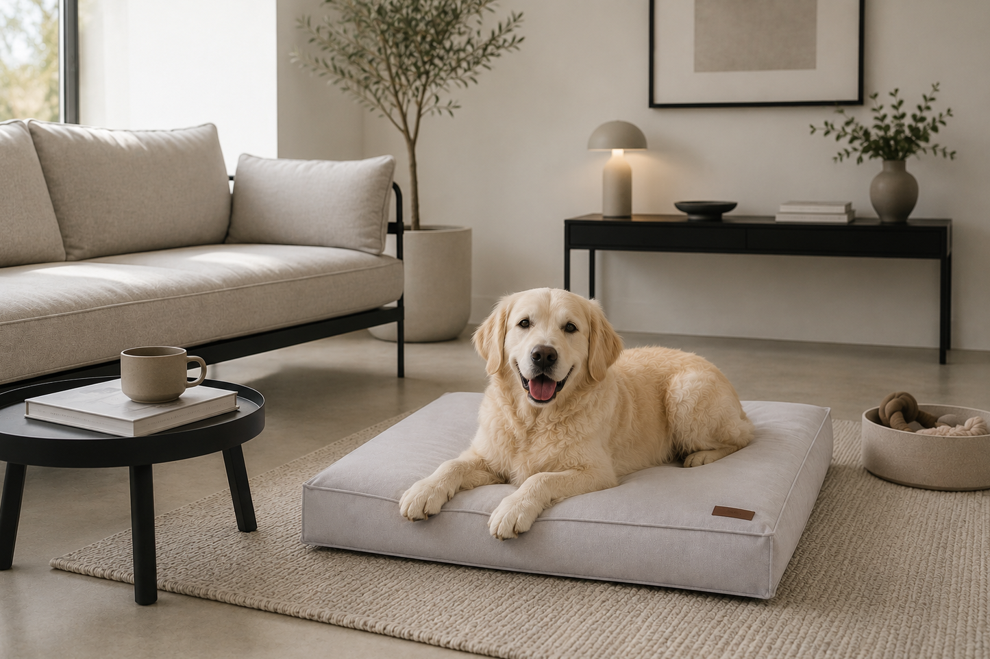 Cloud dog bed with dog